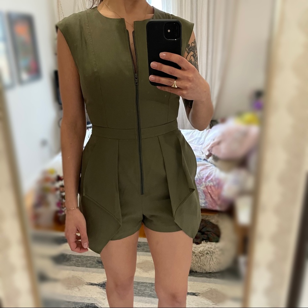 BCBG MaxAzria Zip-Up Romper